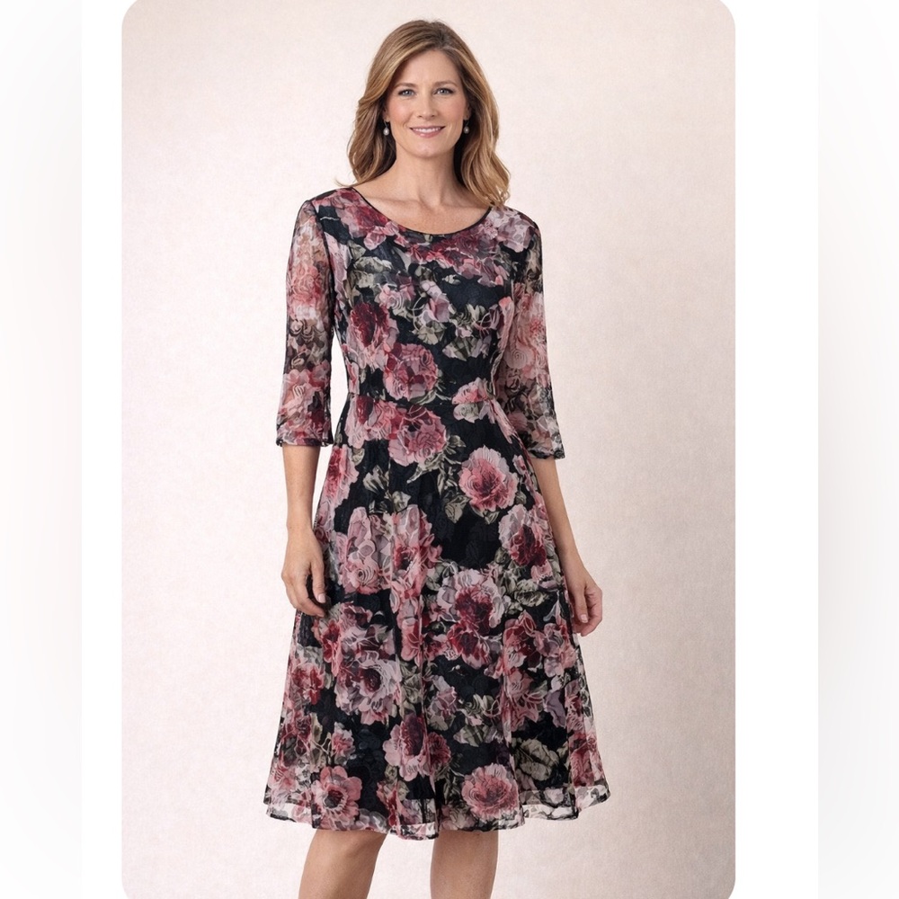 CHAYA Lace Floral Fit N Flare Dress